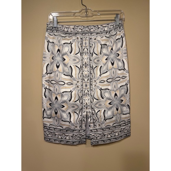 White House Black Market Multicolor 6 Baroque Floral Pencil Office Elegant Chic - Picture 4 of 6